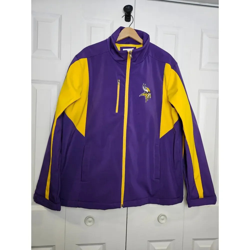 Minnesota Vikings NFL Apparel Large Full Zip Fleece Lined Jacket XL